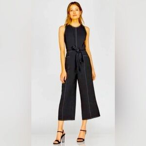 Greylin Anthropologie Isa Black Jumpsuit Romper with Belt